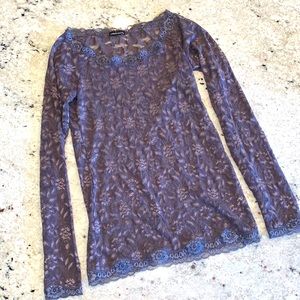 VS Gray Lace Top